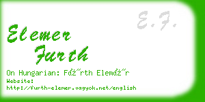 elemer furth business card